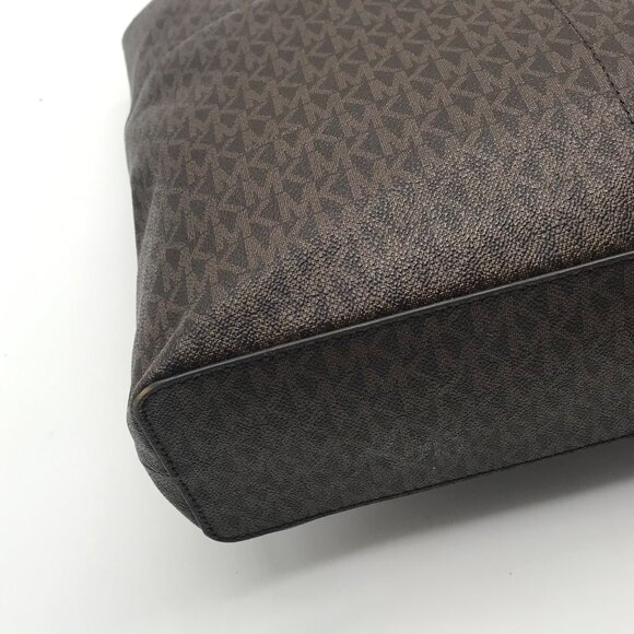 Michael Kors Brown Signature Top Zip Bedford Pocket Tote - Picture 9 of 12
